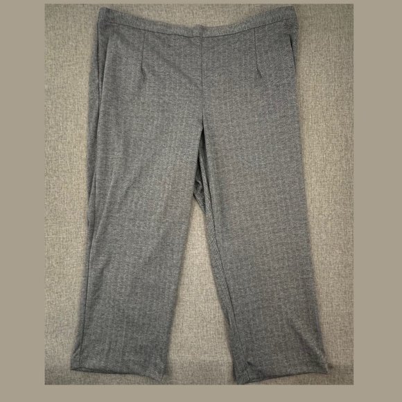 New! Alfred Dunner Classic fit  Pants 3X Polyester Spandex Stretch Black & Gray - Picture 1 of 15